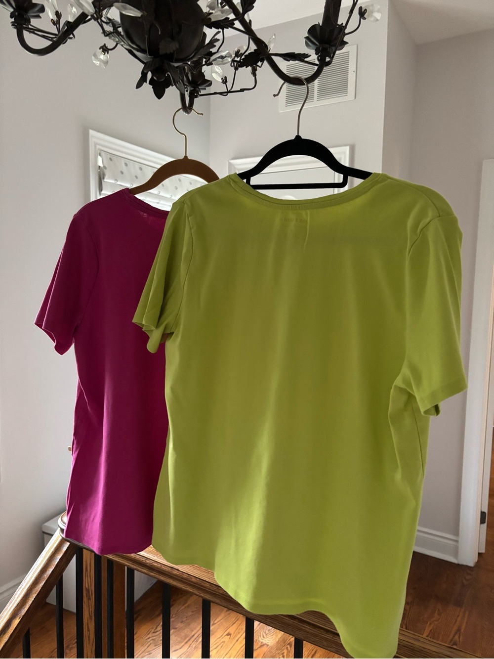 Joe Fresh 2 Women’s Short-Sleeve Crewneck Cotton Tees in Lime and Magenta